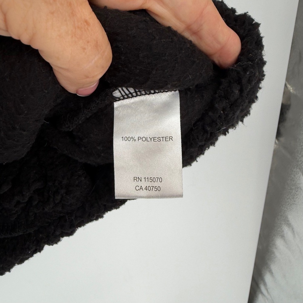 CZ By Nina Leonard Black Sherpa Fleece Zip Up Jacket Women QVC - Picture 3 of 5